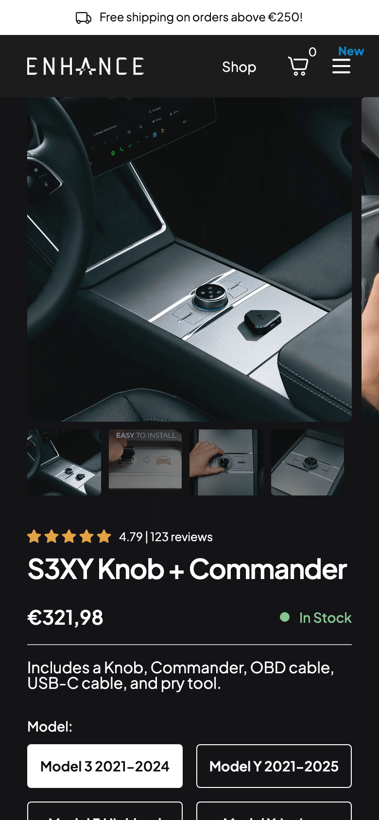 ENHauto S3XY Knob product page mobile