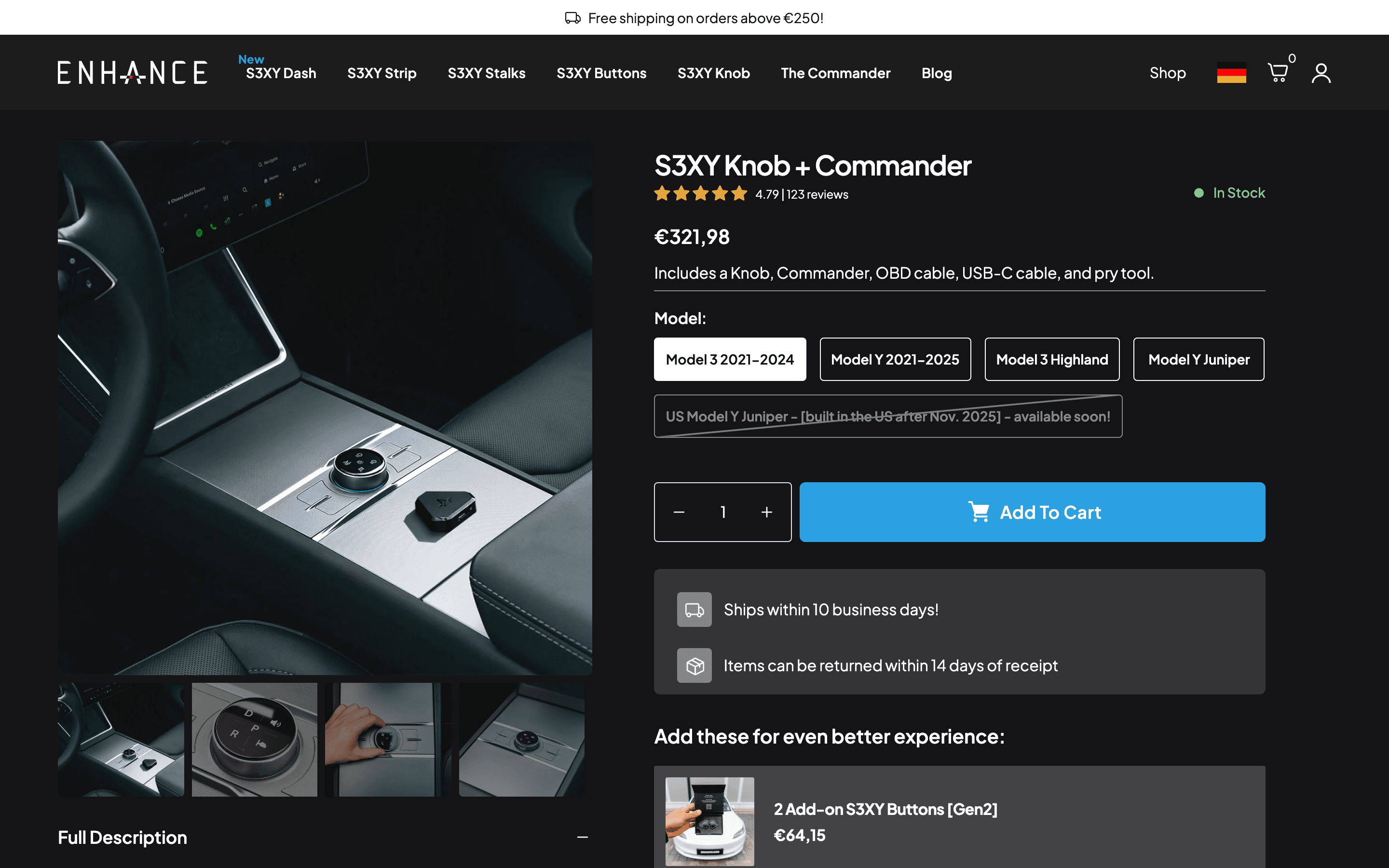 ENHauto S3XY Knob product page