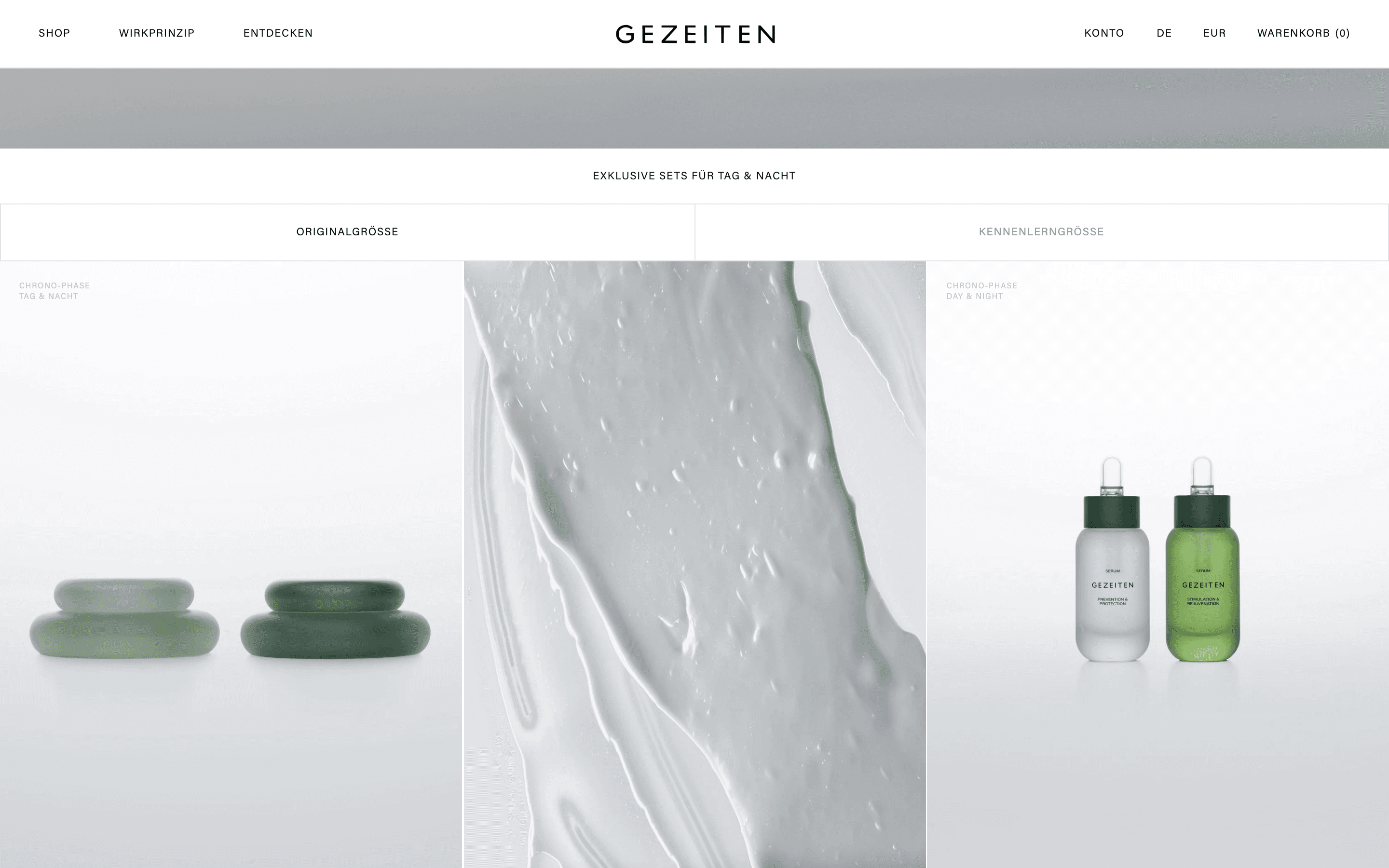 Produktraster auf der Gezeiten-Startseite