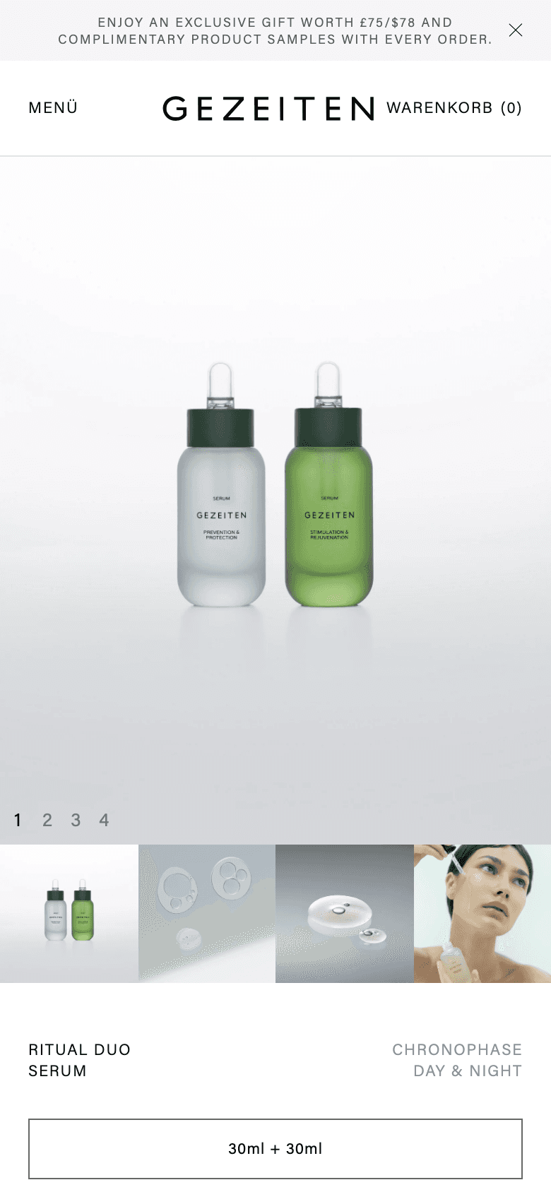 Gezeiten product page mobile