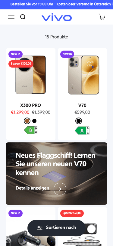 Vivo all products collection mobile