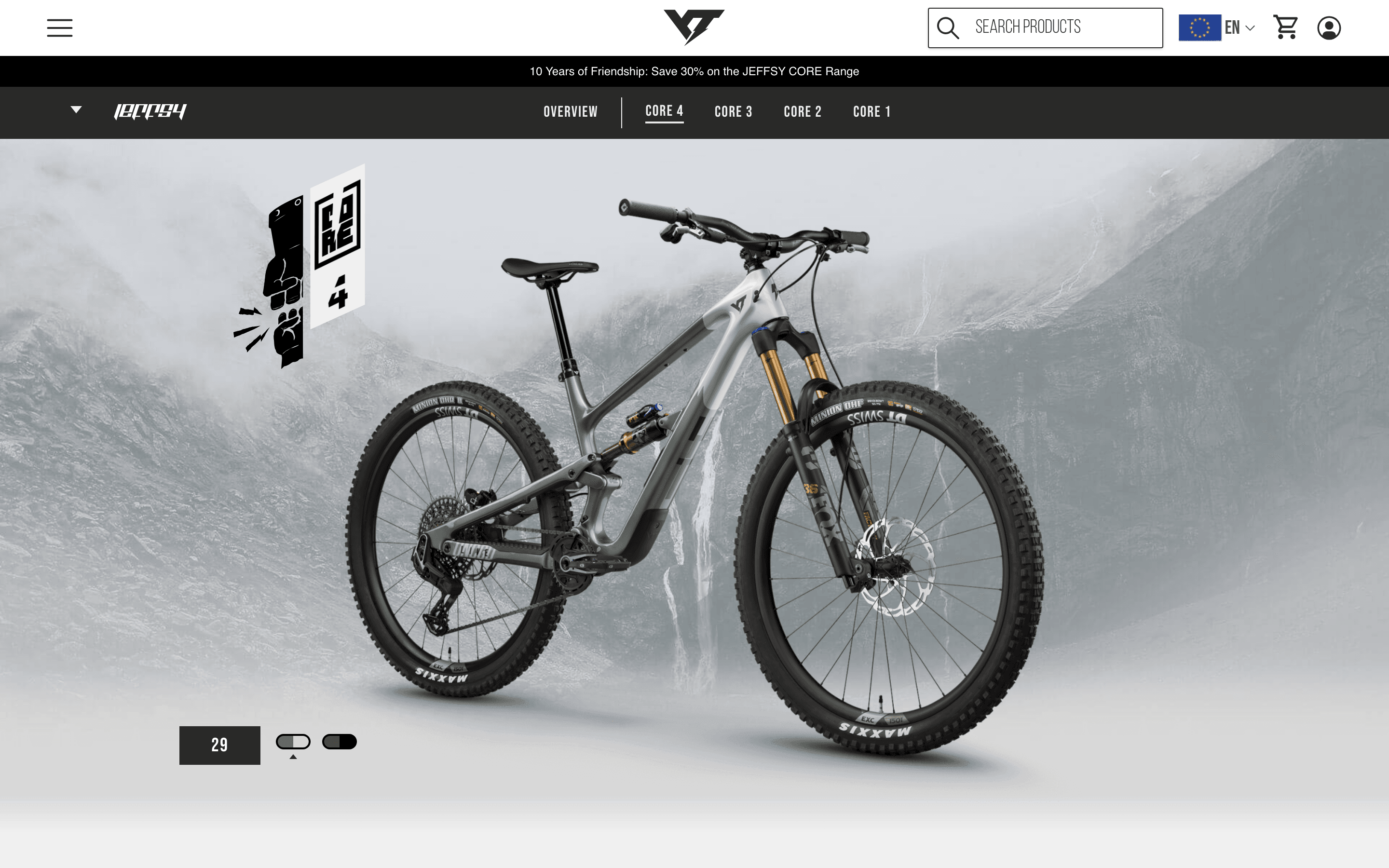 YT Industries Jeffsy Core 4 product configurator